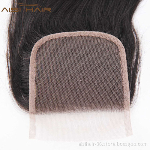 Aisi Hair Top Quality Long Body Wave 4X4 Lace Closure ,  Indian Hair Extension